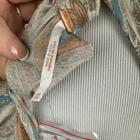 NWT Free People Tea Combo Sweet Thing High Neck Boho Swing Top Tunic Size XS - Picture 2 of 8